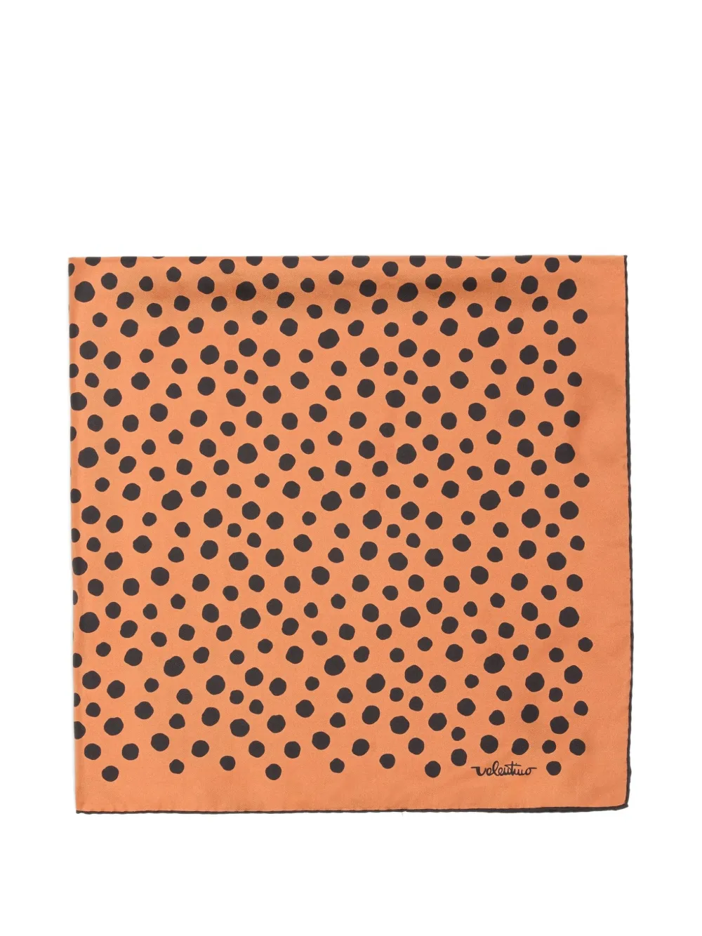 Valentino Garavani Dalmatian Polka-dot Silk Scarf - Orange 