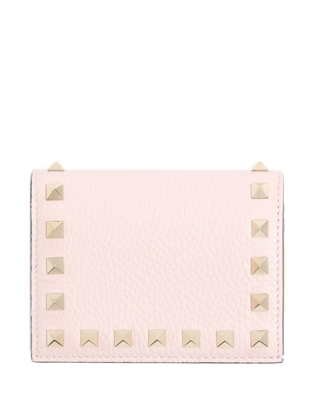 Valentino Garavani small Rockstud grainy calfskin wallet - Rosa