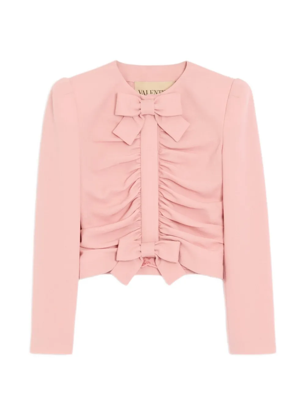 Valentino Garavani cropped jacket in crispy light wool - Rosa