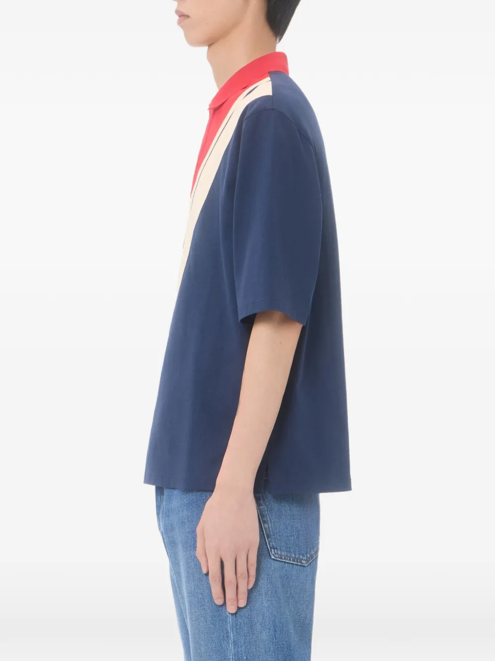 Valentino Garavani Katoenen poloshirt met ingelegde V Blauw