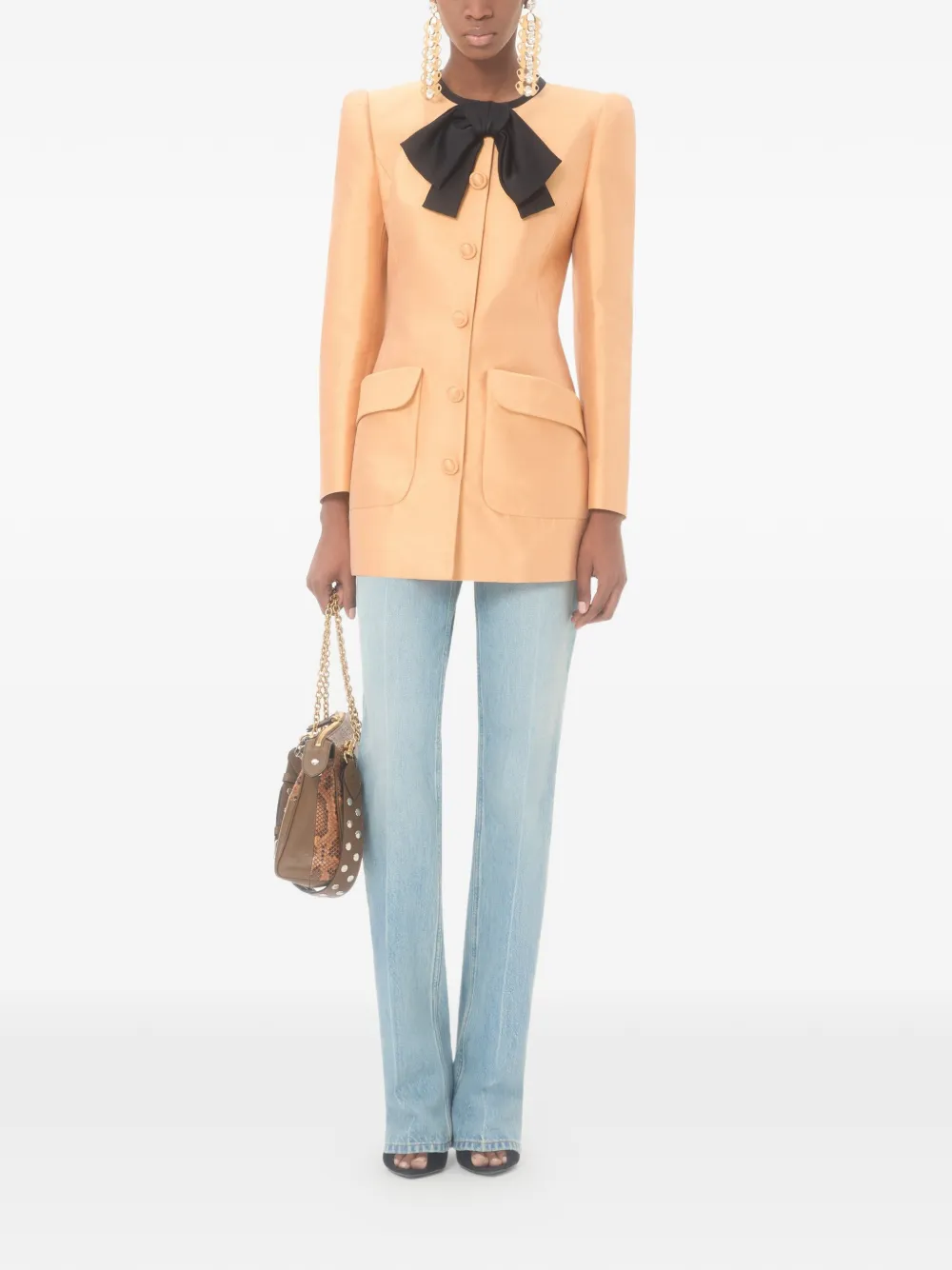 Valentino Garavani shantung caban Oranje