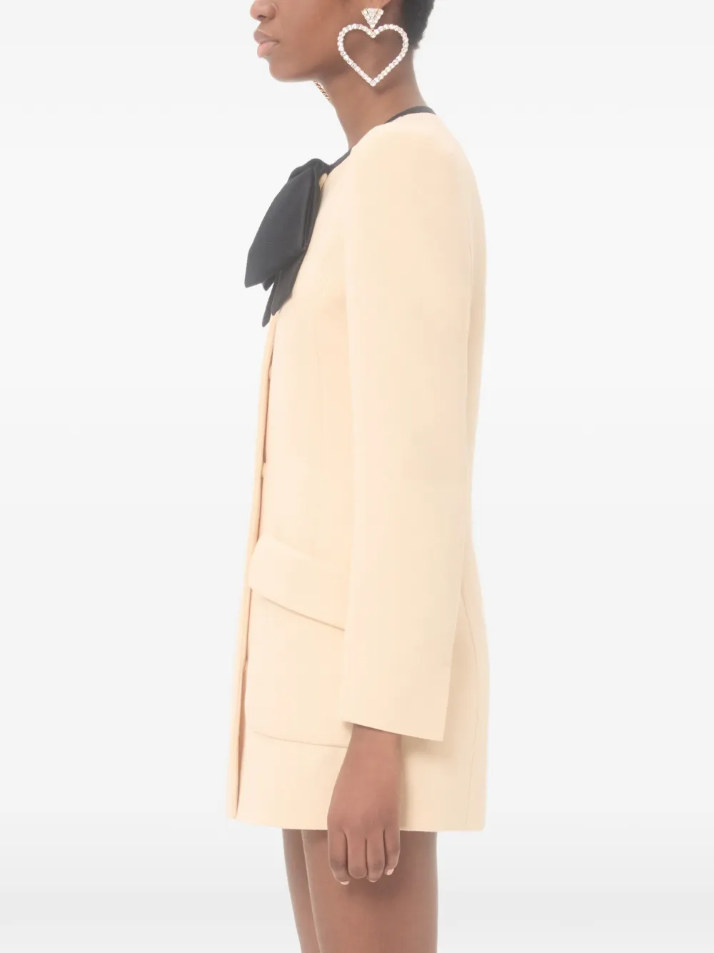 Valentino Garavani Wollen crêpe caban jas Beige