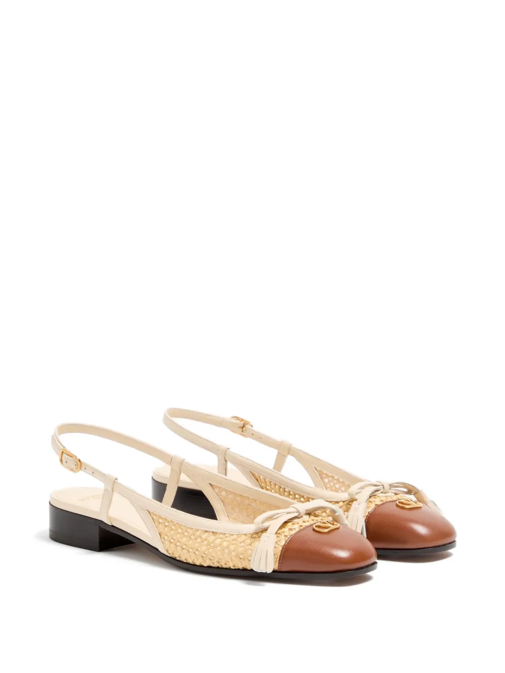 Valentino Garavani 25 mm Valet Du Roi slingback ballerina's Beige
