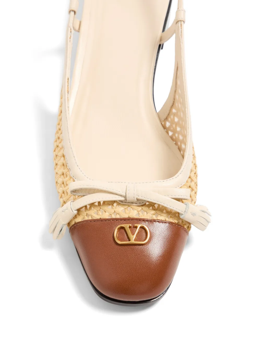 Valentino Garavani 25 mm Valet Du Roi slingback ballerina's Beige