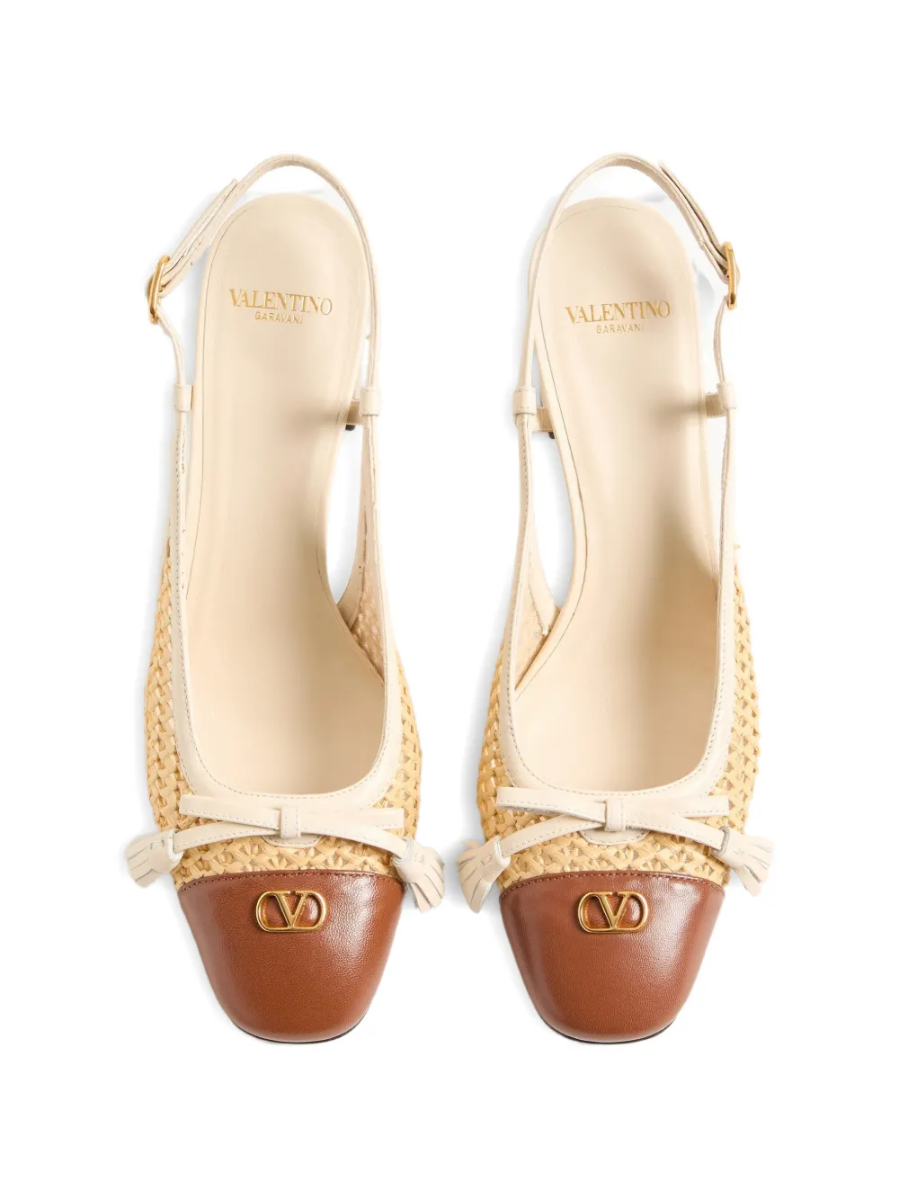 Valentino Garavani 60 mm Valet Du Roi slingback pumps Beige