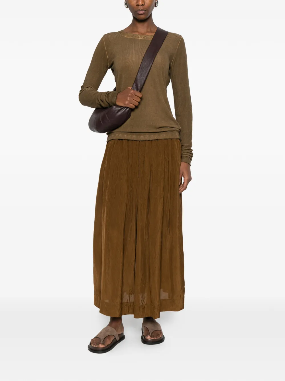 Uma Wang Blouse met ronde hals Bruin