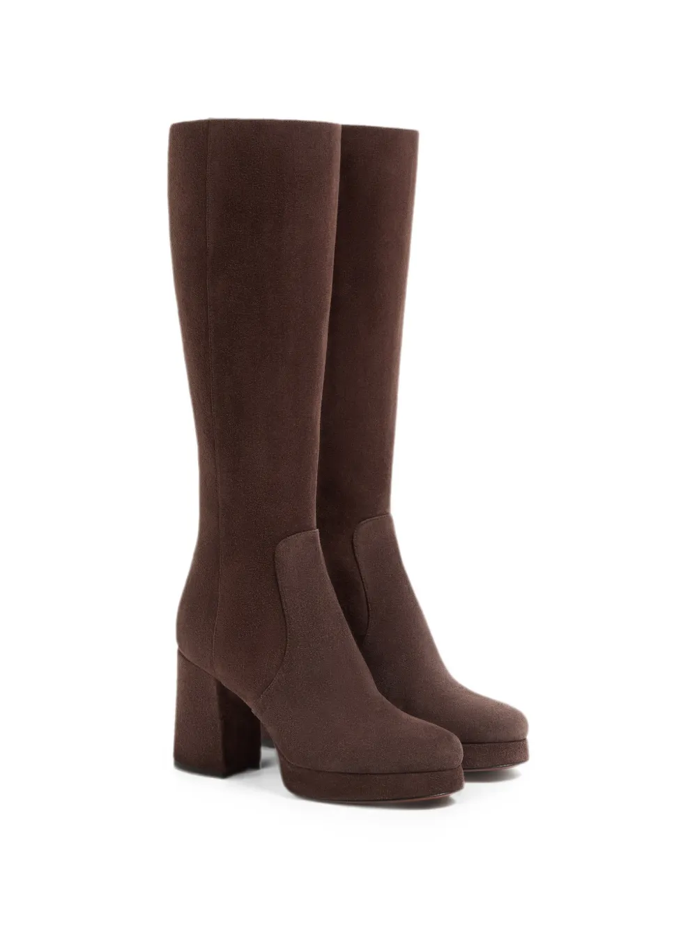 Valentino Garavani Fawcette platform boot in crust leather Bruin
