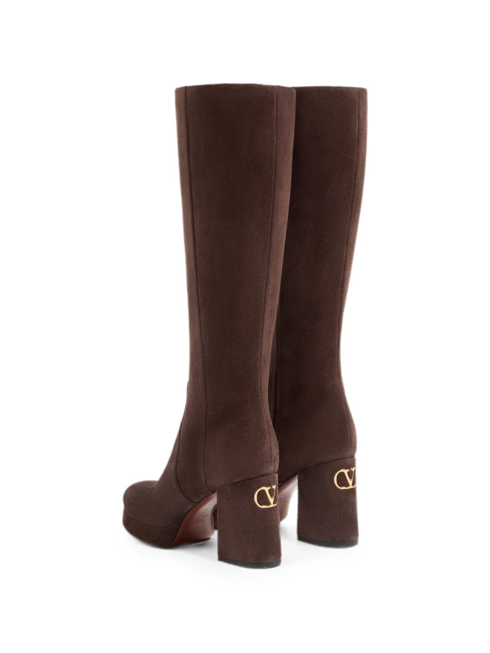 Valentino Garavani Fawcette platform boot in crust leather Bruin