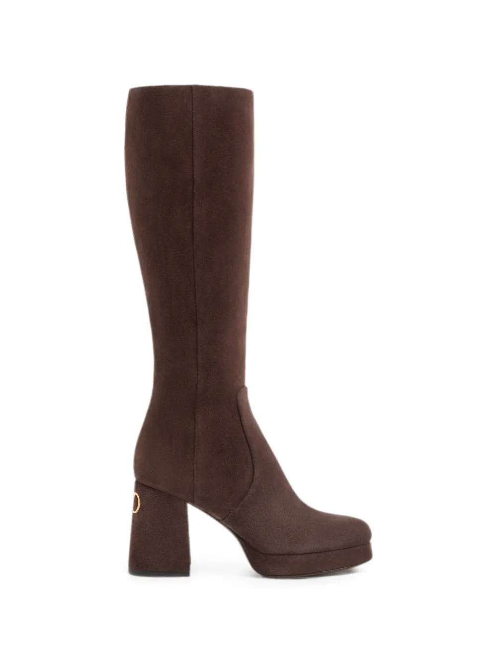 Valentino Garavani Fawcette platform boot in crust leather Bruin