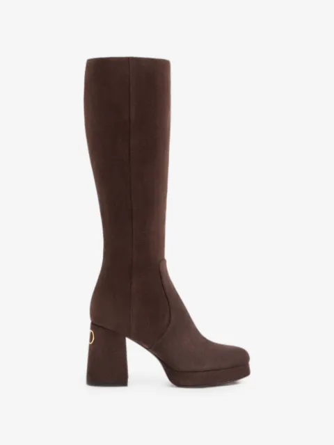 Valentino Garavani Fawcette platform boots in crust leather 