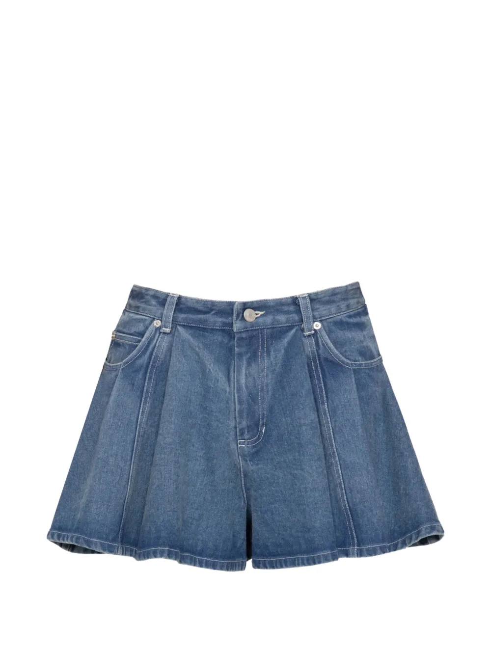 Sea Stasia denim pleated jean shorts - Blu
