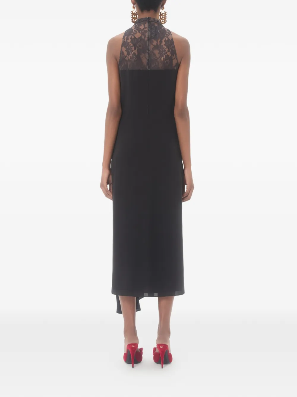 Valentino Garavani Georgette midi-jurk Zwart