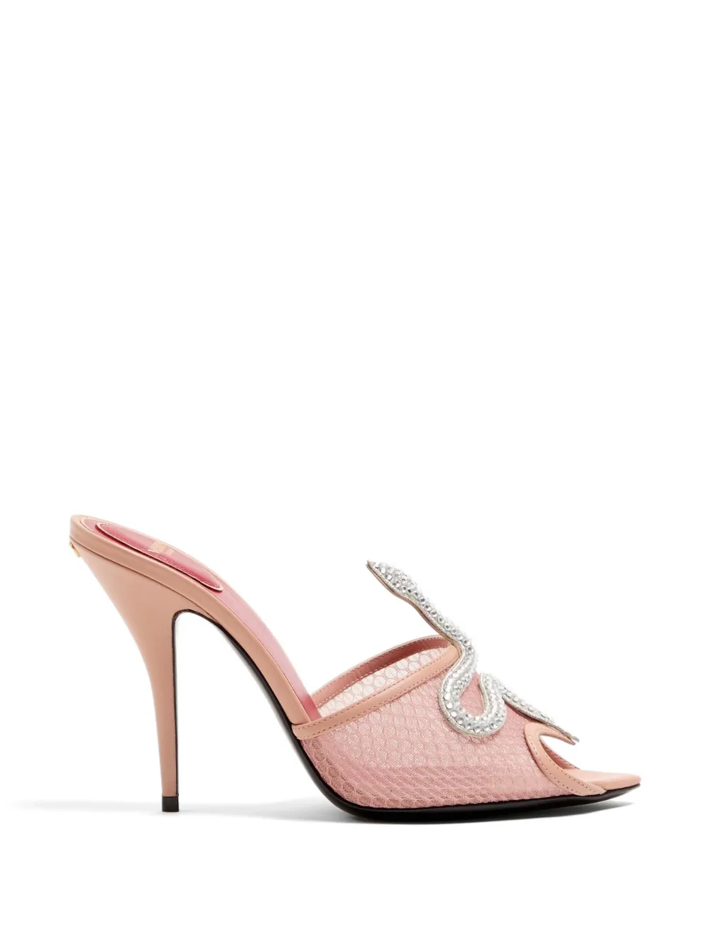 Valentino Garavani 105 mm Coeur Vipère mesh sandalen Roze