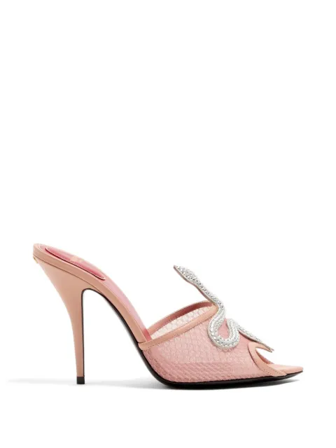 Valentino Garavani Coeur Vipère mesh slide sandals 105mm