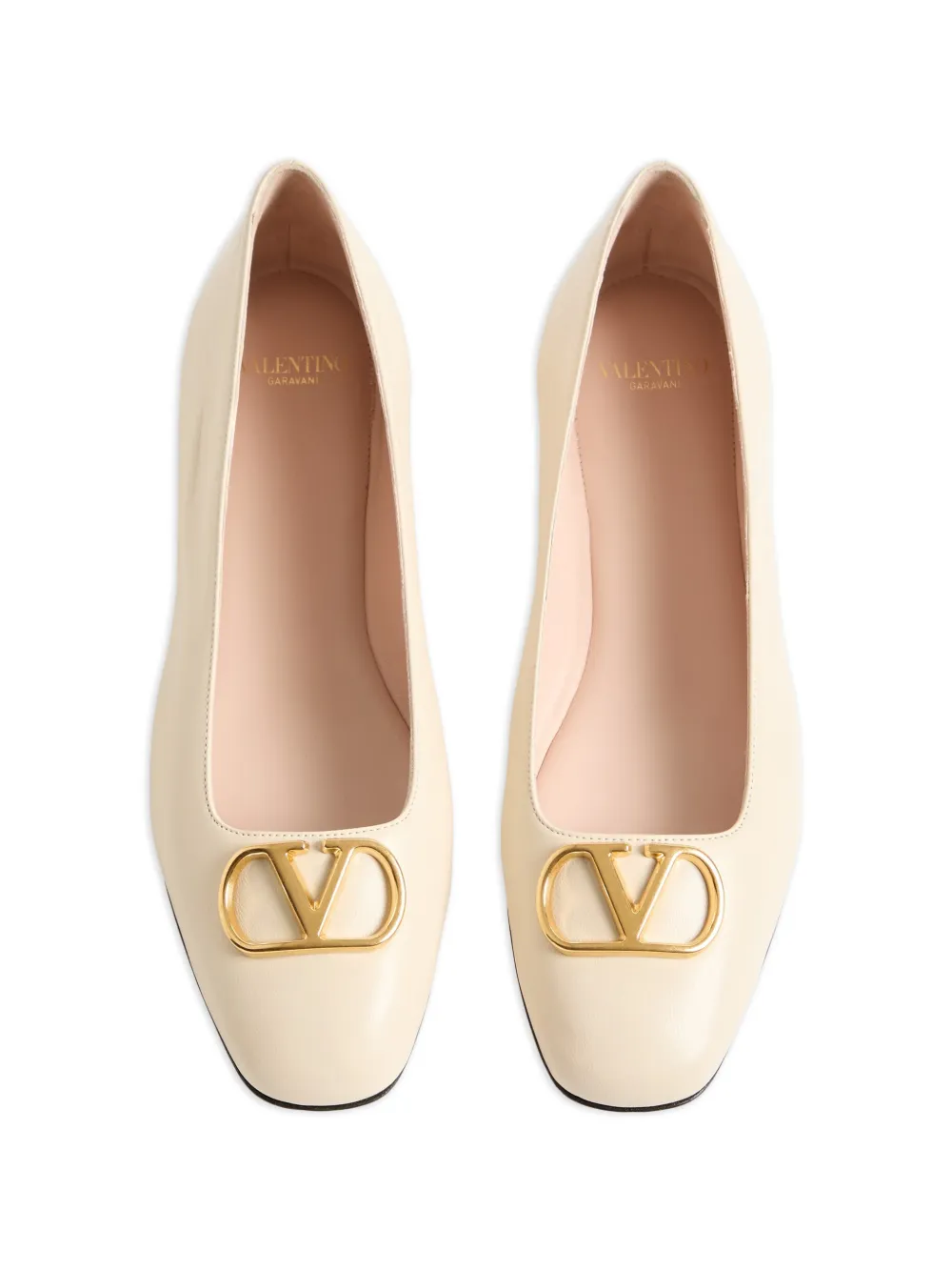 Valentino Garavani VLogo Signature ballerina's Beige