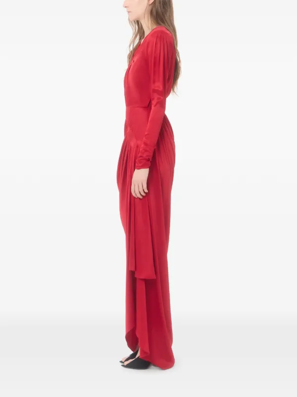 valentino satin dress Open-back silk-crepe gown - black
