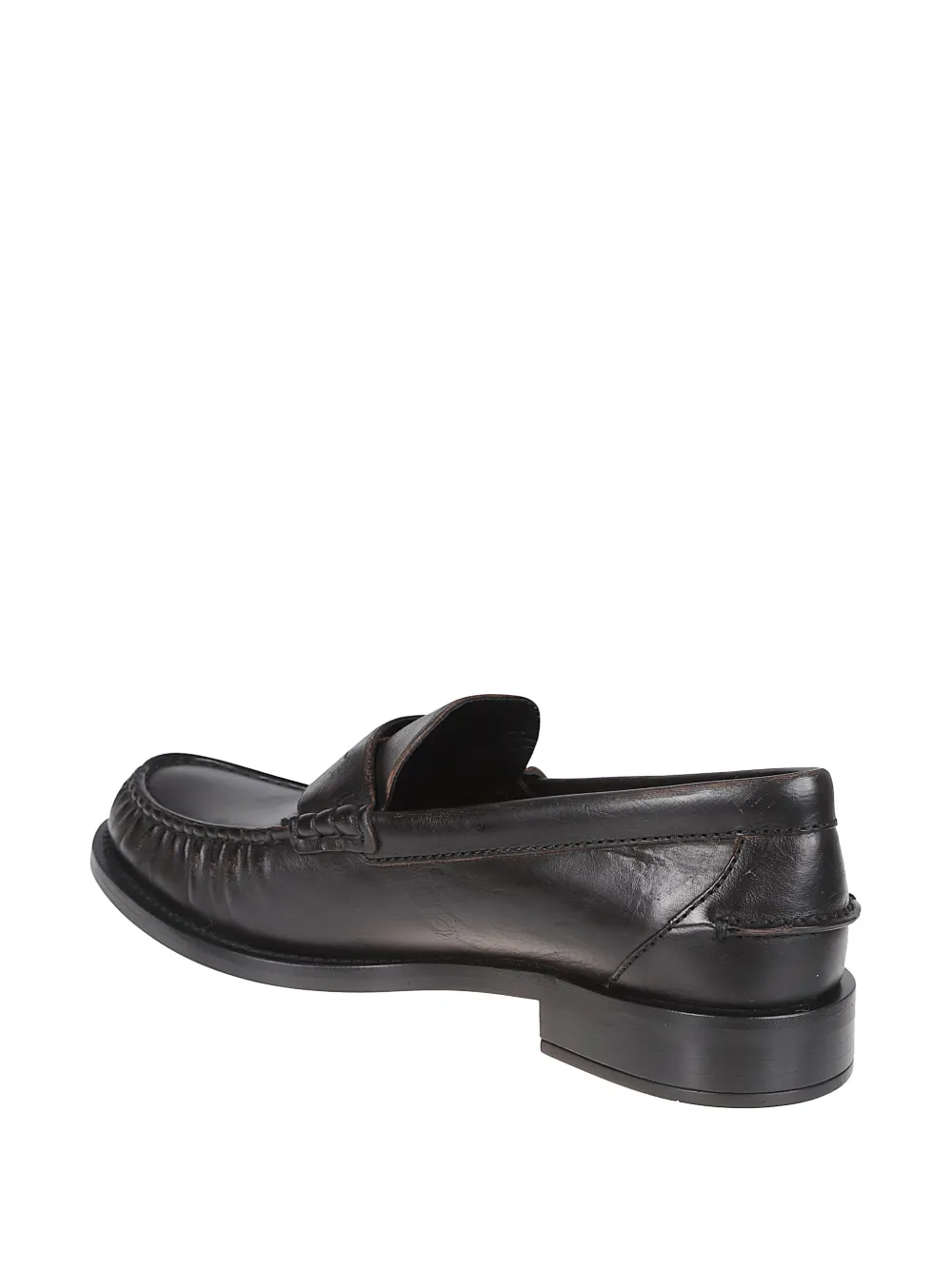 Prada Leren loafers met stiksels Bruin