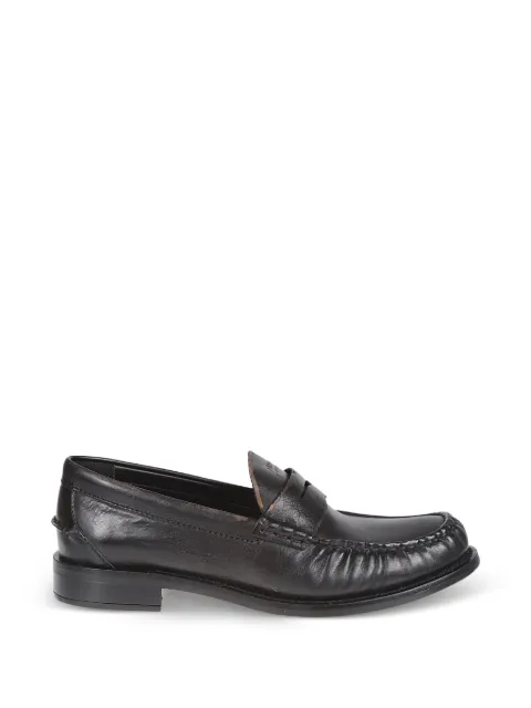 Prada slip-on topstitching leather loafers