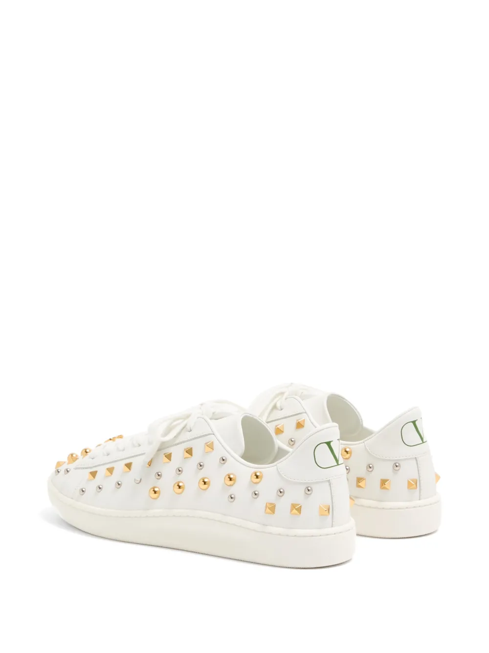 Valentino Garavani Royco sneakers van nappa kalfsleer met studs Wit