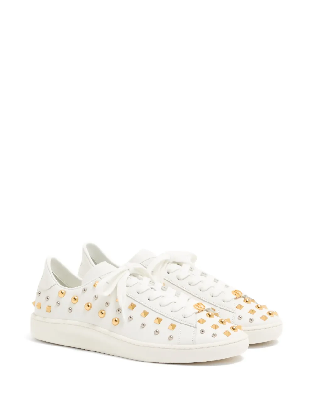 Valentino Garavani Royco sneakers van nappa kalfsleer met studs Wit