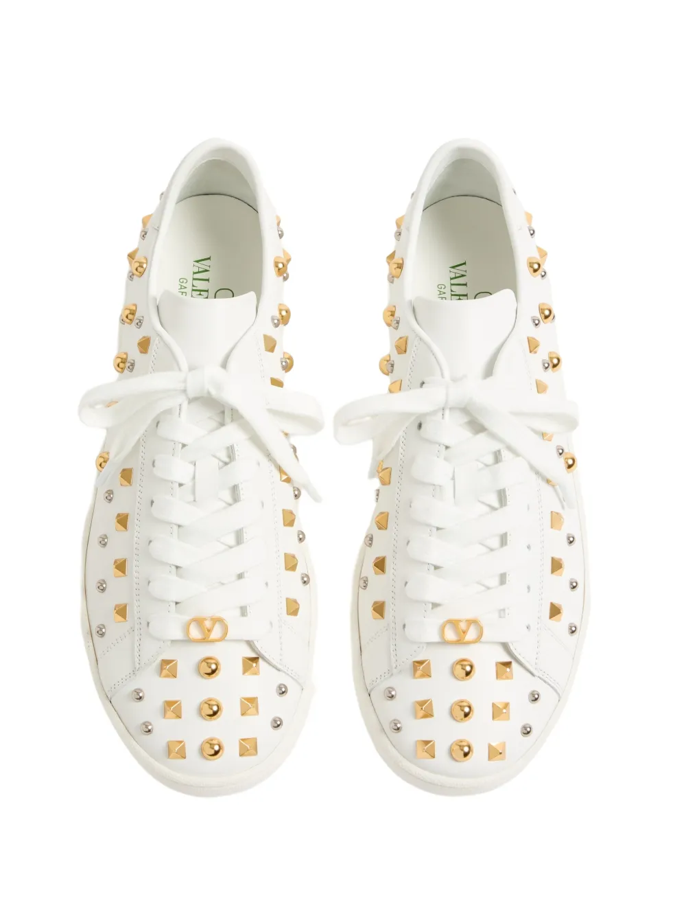 Valentino Garavani Royco sneakers van nappa kalfsleer met studs Wit