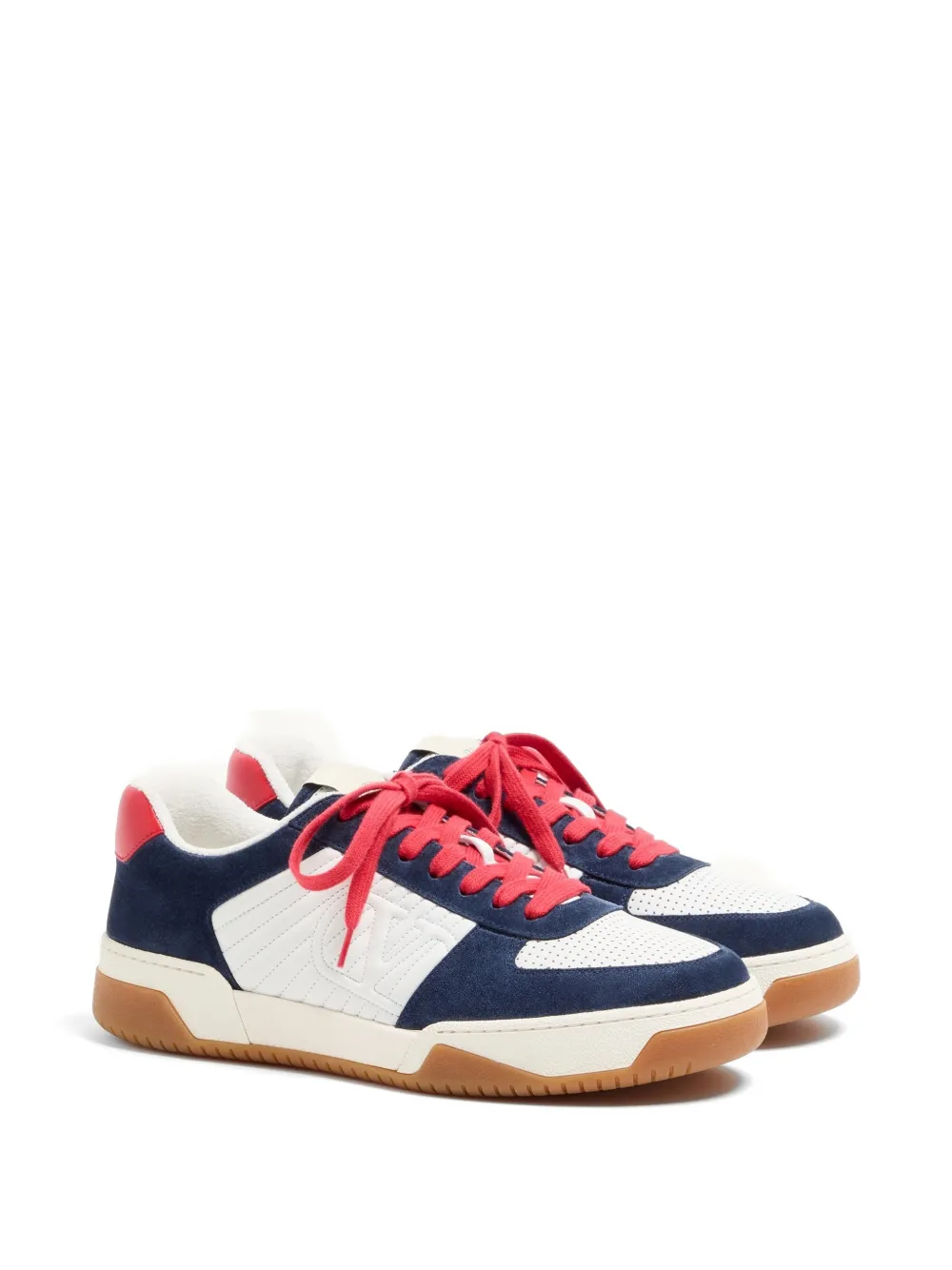 Valentino Garavani Sparry sneakers van gespleten leer en nappa Blauw
