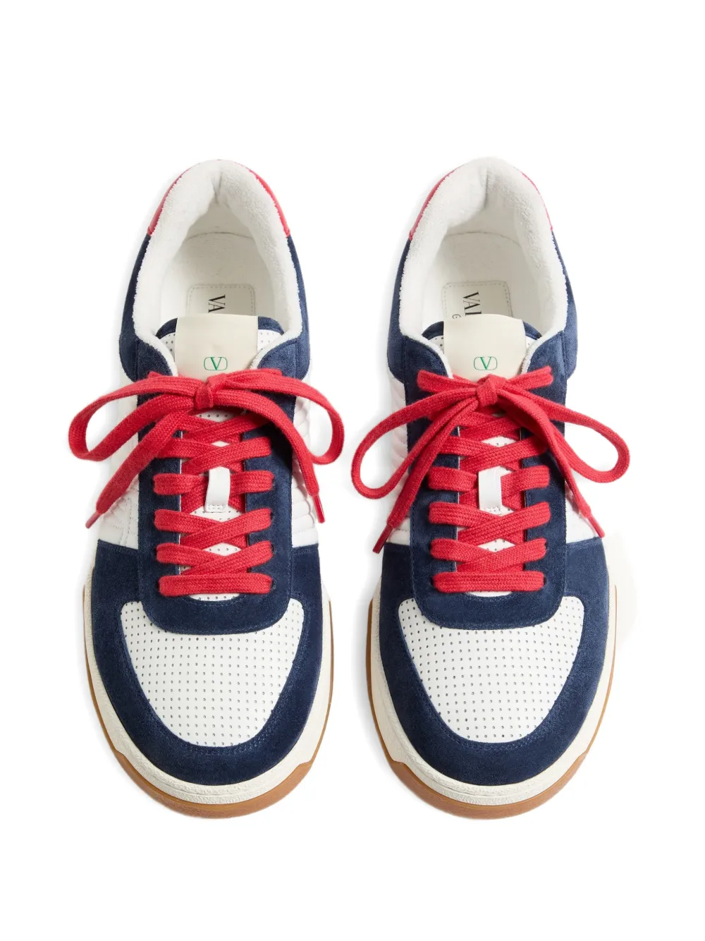 Valentino Garavani Sparry sneakers van gespleten leer en nappa Blauw