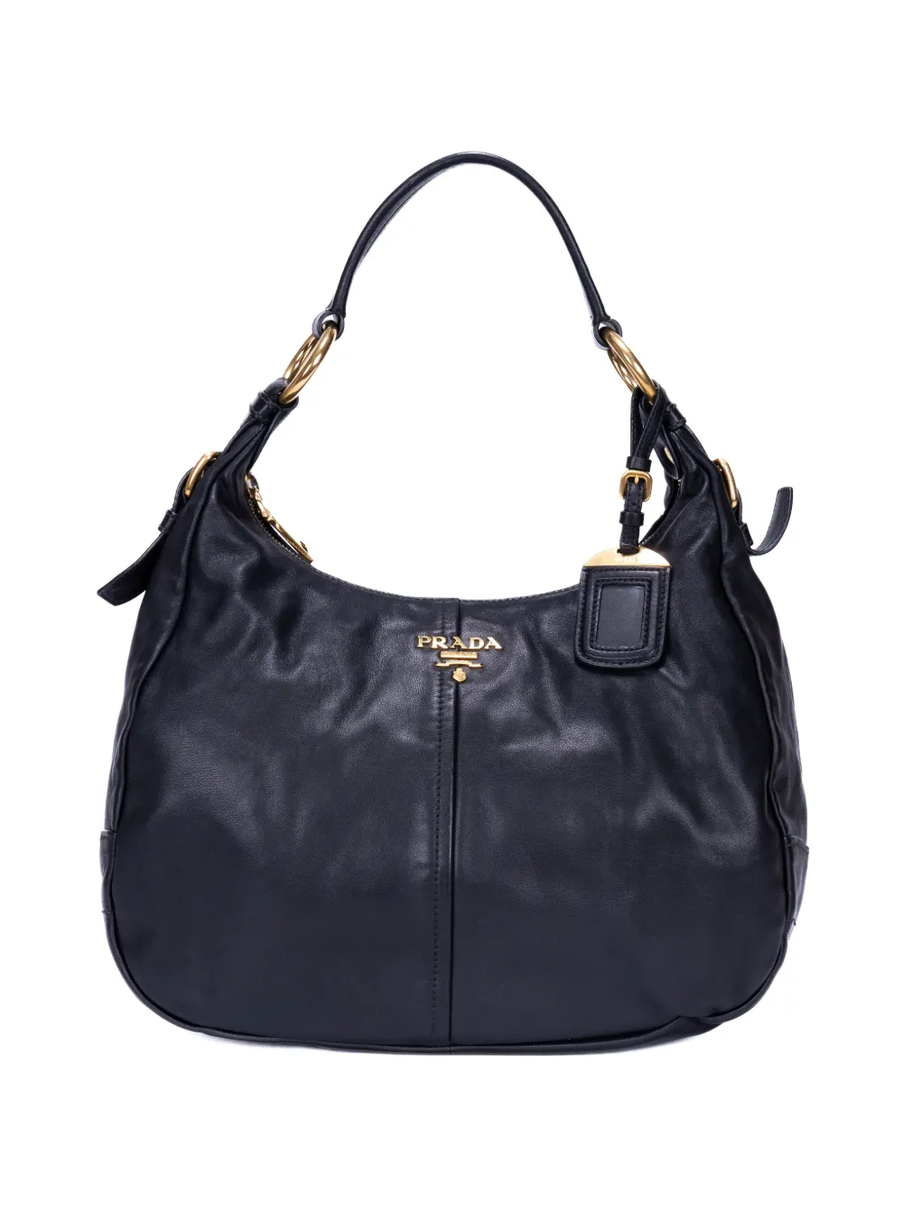 Prada Pre-Owned Daino Hobo leather shoulder bag - Nero