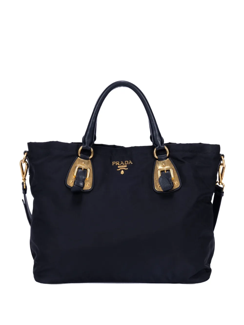Prada Pre-Owned Tessuto buckle tote bag - Nero