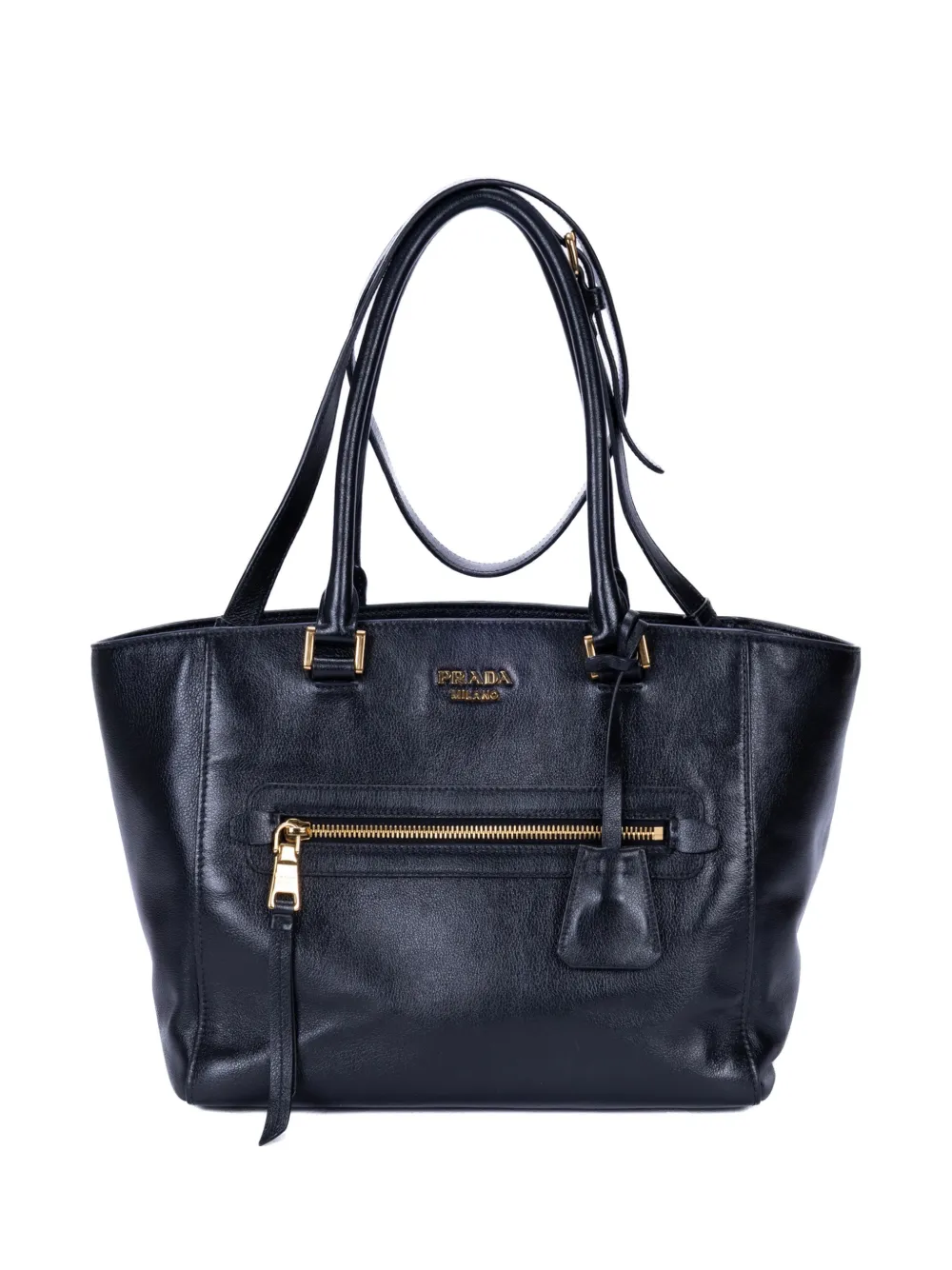 Prada Pre-Owned Glace Twin Pocket leather tote bag - Nero