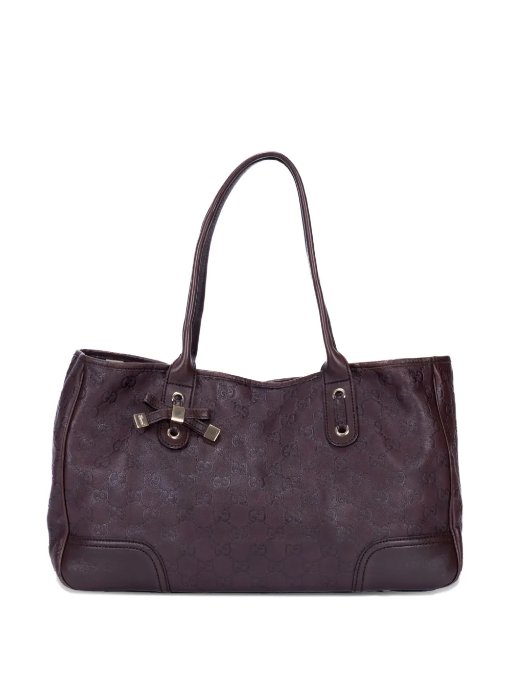 Gucci Pre-Owned medium Prince monogram bow tote bag - Marrone