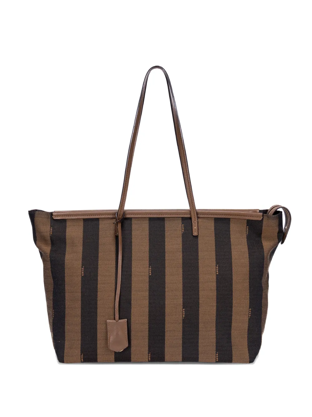 Fendi Pre-Owned Requin striped tote bag - Marrone