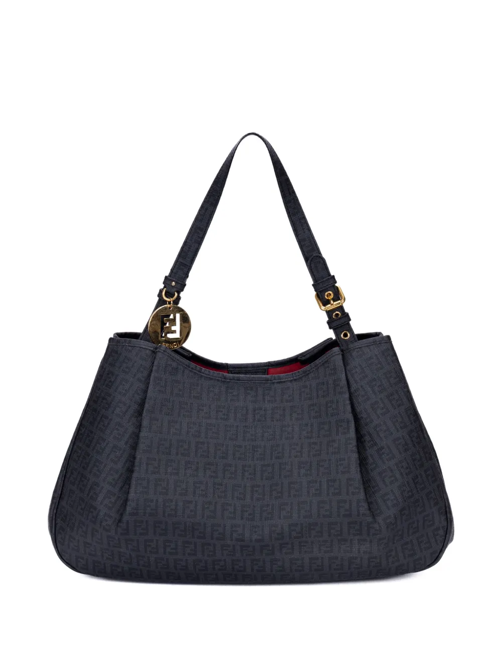 Fendi Pre-Owned Zucchino black logo charm tote bag - Nero