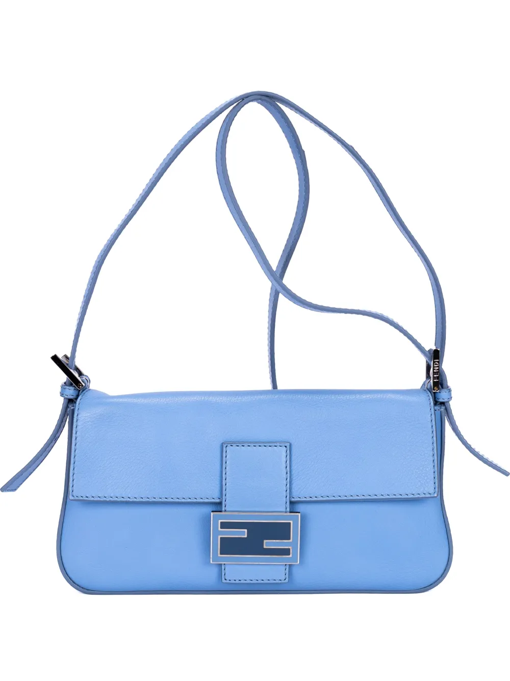 Fendi Pre-Owned Baguette leather shoulder bag - Blu