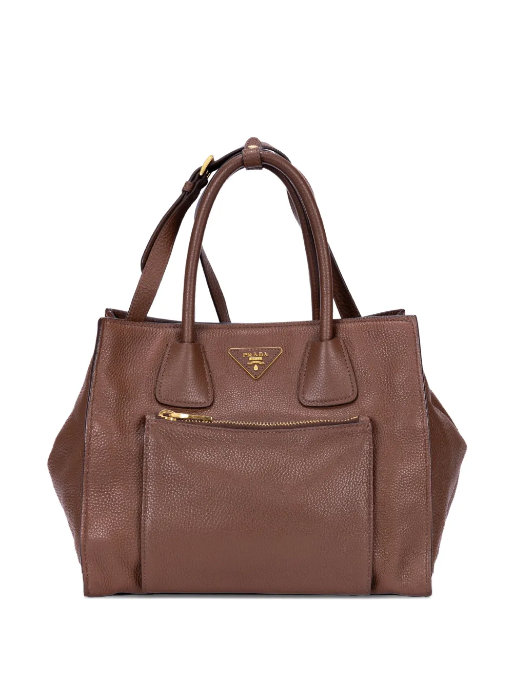 Prada Pre-Owned Bruciato logo leather tote bag - Marrone