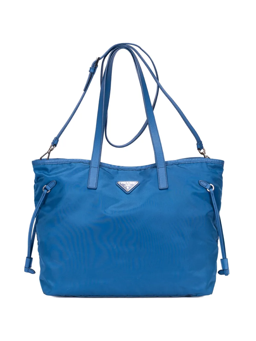 Prada Pre-Owned drawstring leather tote bag - Blu