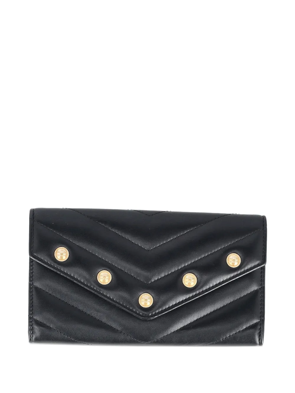 CHANEL Pre-Owned chevron leather wallet - Nero