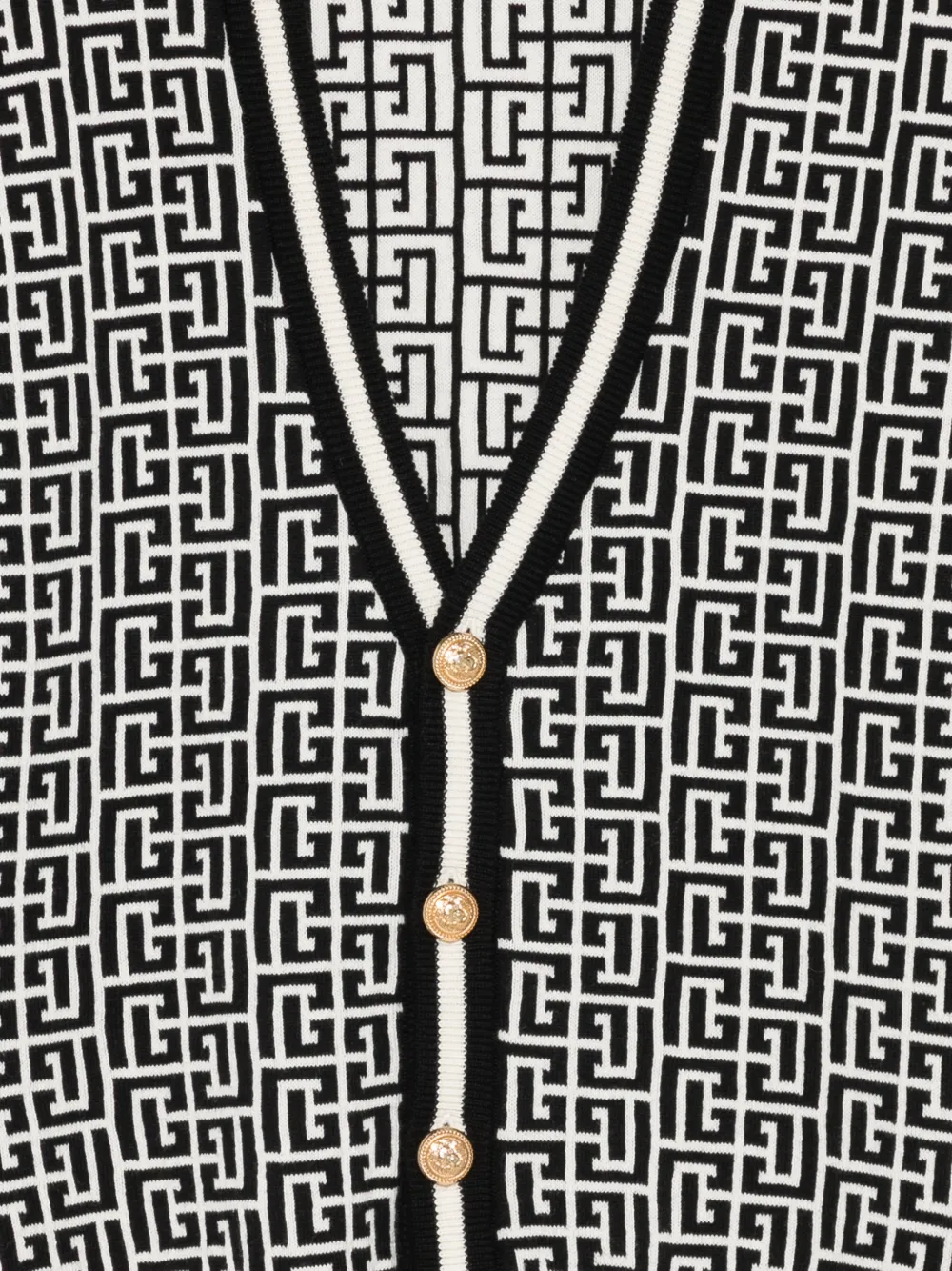 Patterned Button Cardigan