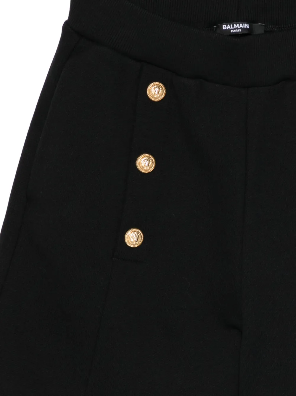 Balmain Kids Katoenen shorts met knopen Zwart