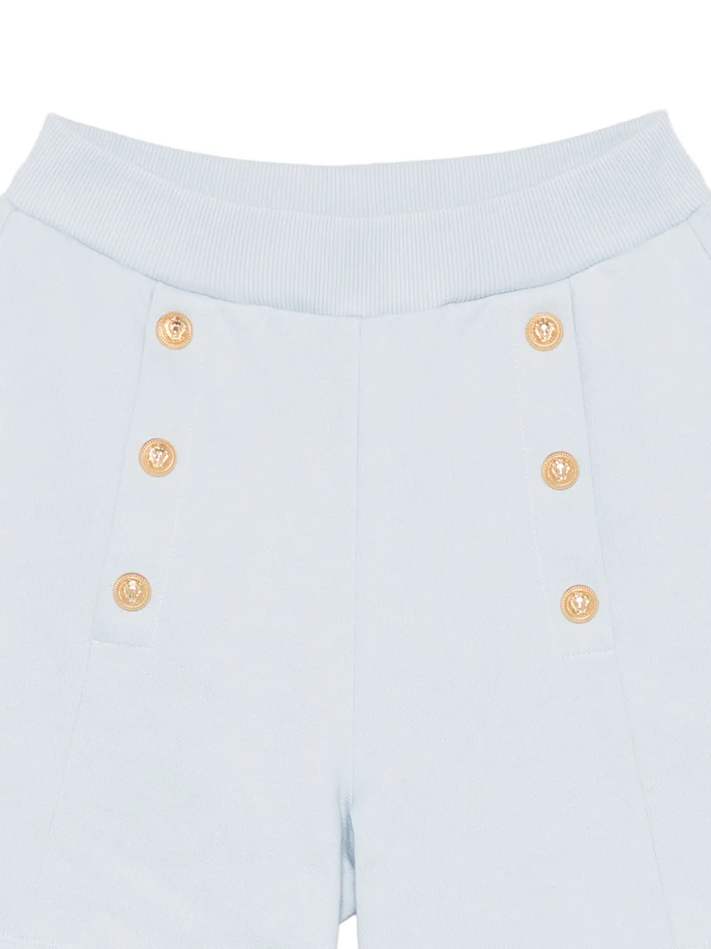 Balmain Kids Katoenen shorts met knopen Blauw