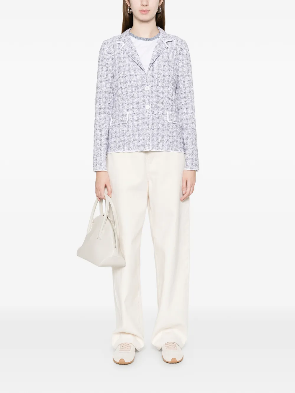  Amina Rubinacci Veronica Tweed Jacket - White 