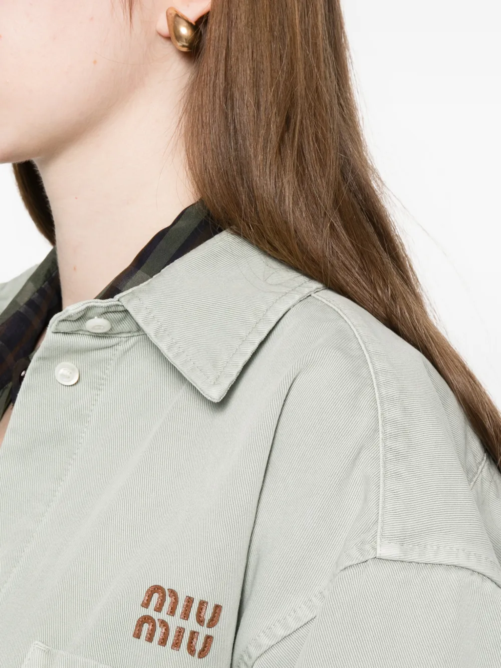 Miu Shirtjack met borstzak Groen