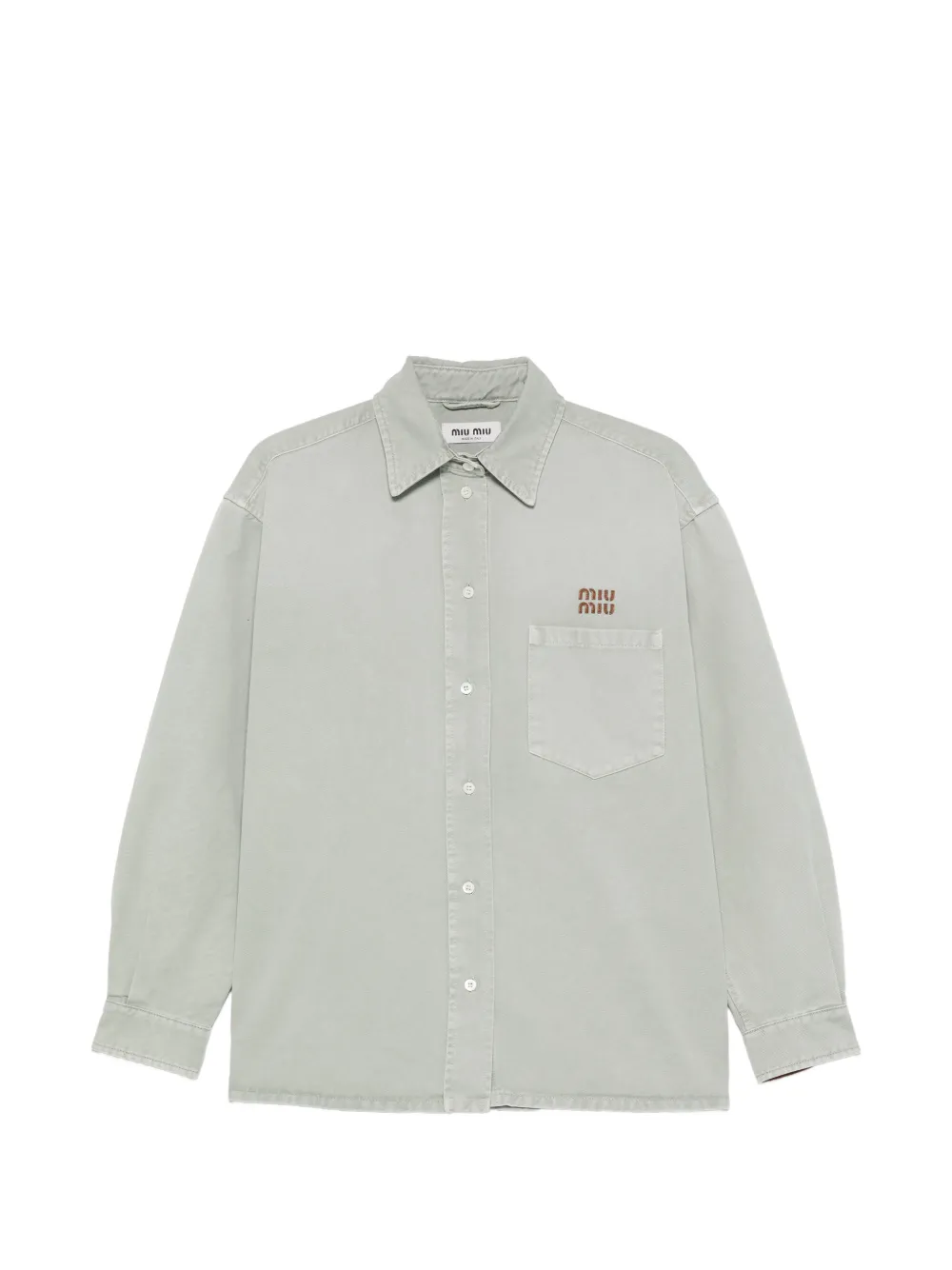 Miu Miu chest-pocket overshirt - Verde