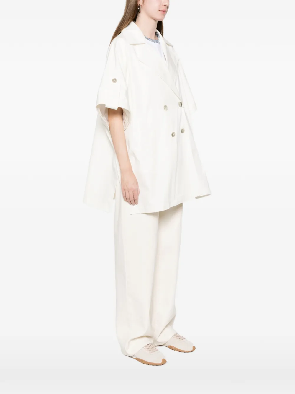  Herno Double-breasted Coat - White 
