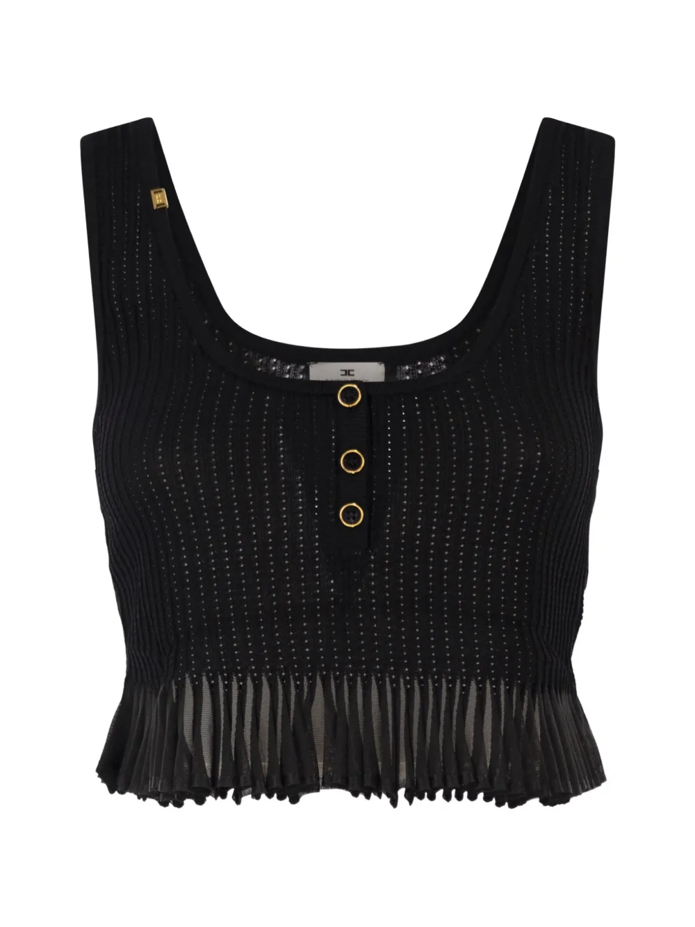 Elisabetta Franchi button-detail top - Nero