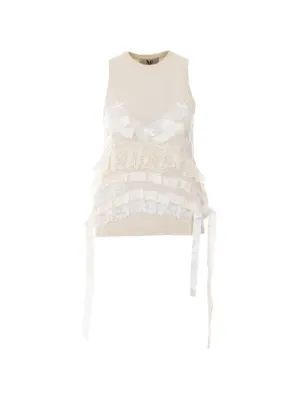 Simone Rocha Easy Bow Tails タンクトップ | ホワイト | FARFETCH JP