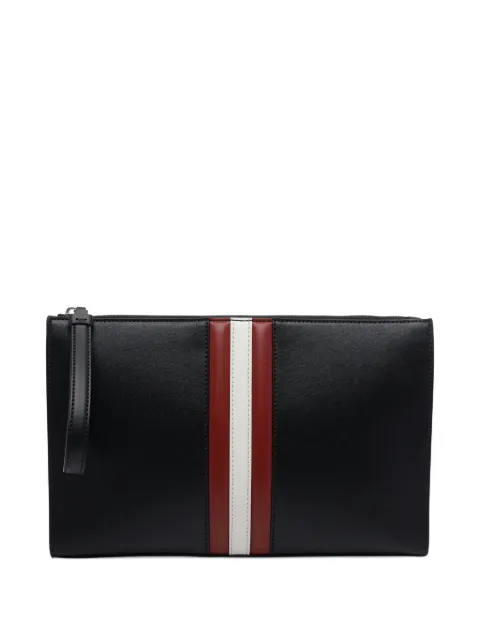 Bally large Mythos striped zip leather clutch bag