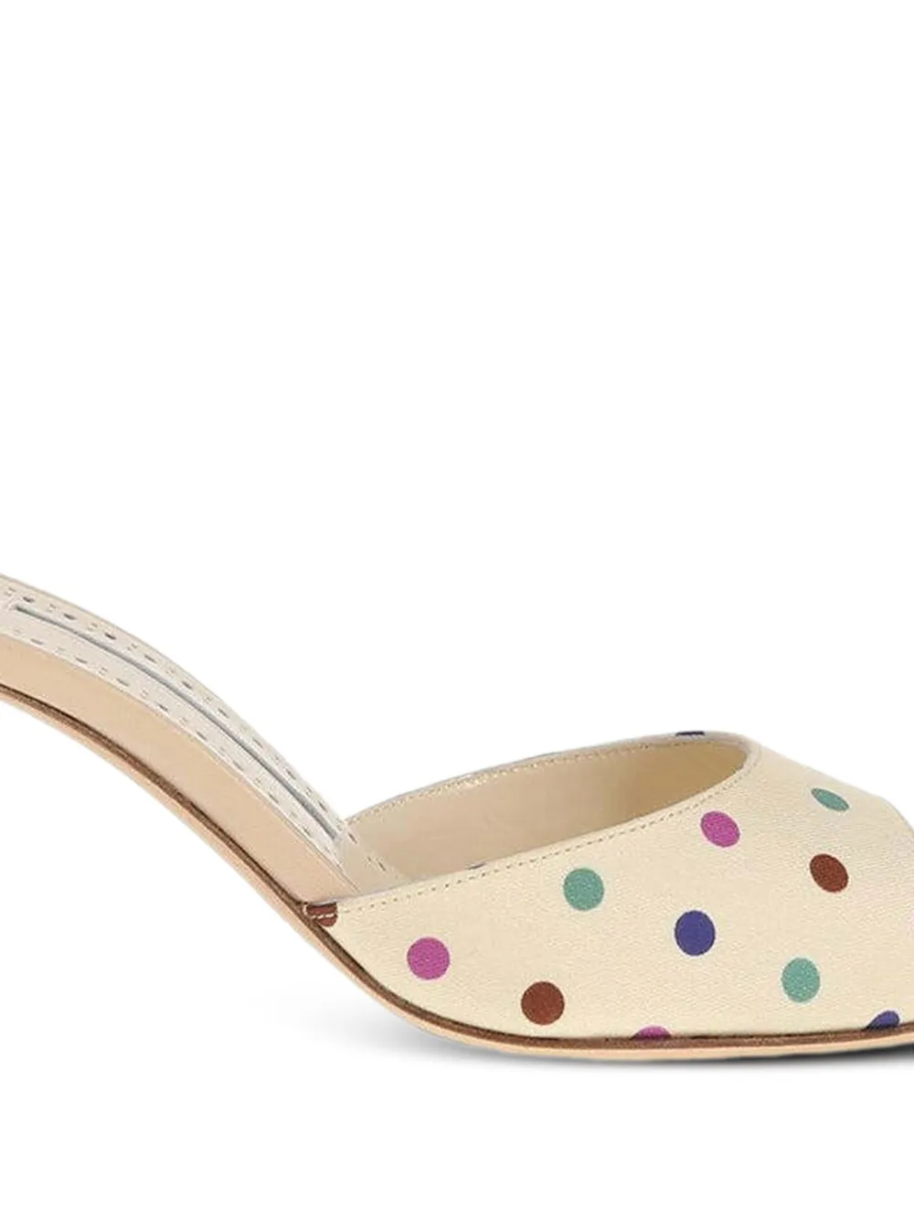 Manolo Blahnik Jadaron sandalen met stippen Beige