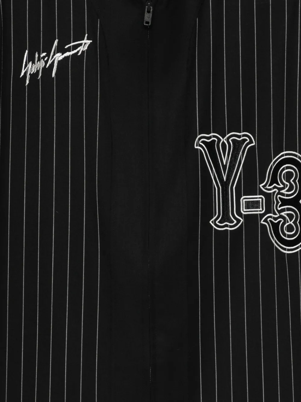  Y-3 Pinstripe Zip-up Shirt - Black 