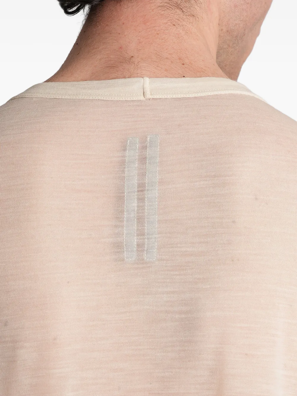 Rick Owens Tommy doorzichtig oversized T-shirt Beige